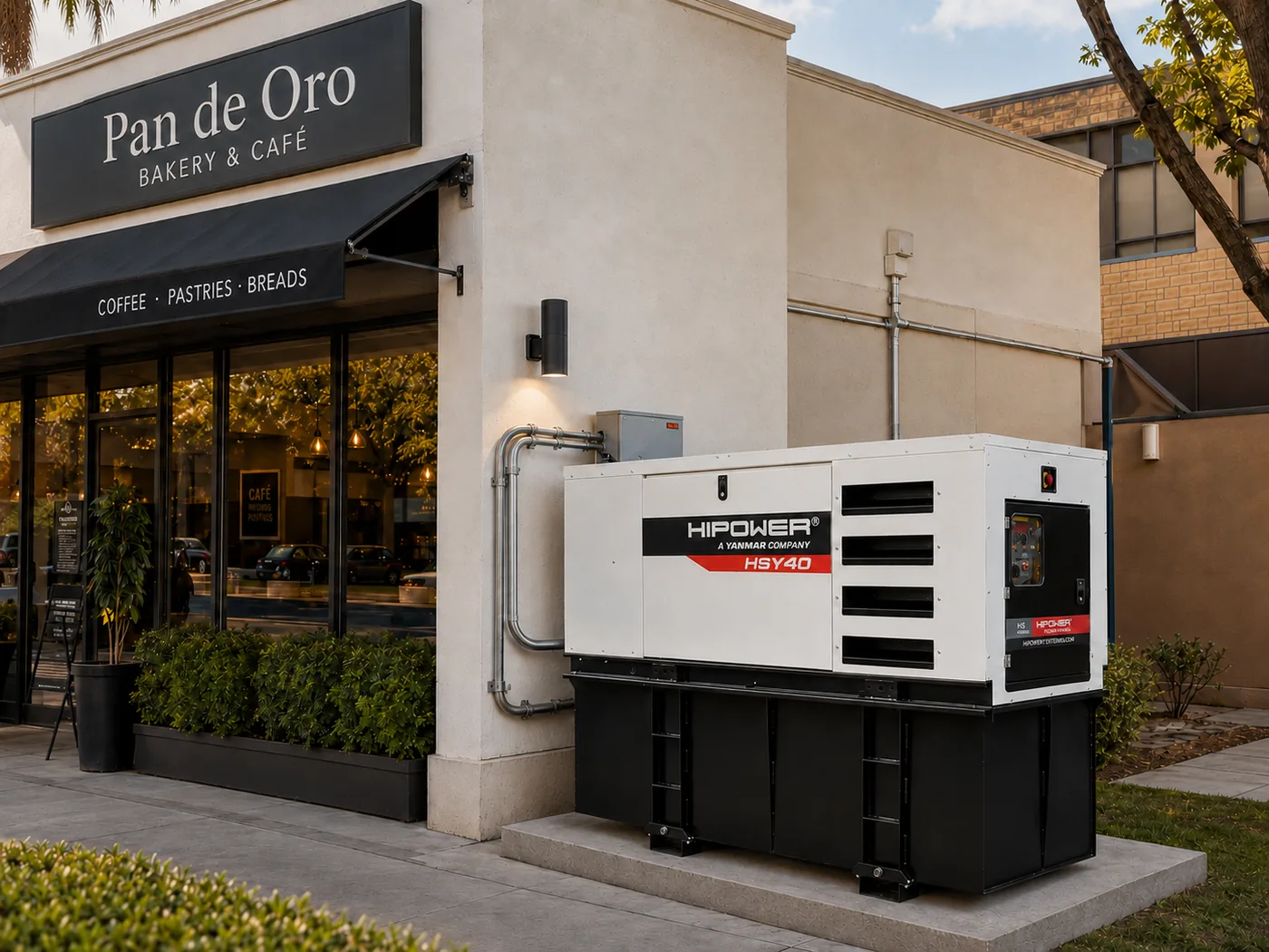 Generador HSY instalado en un negocio