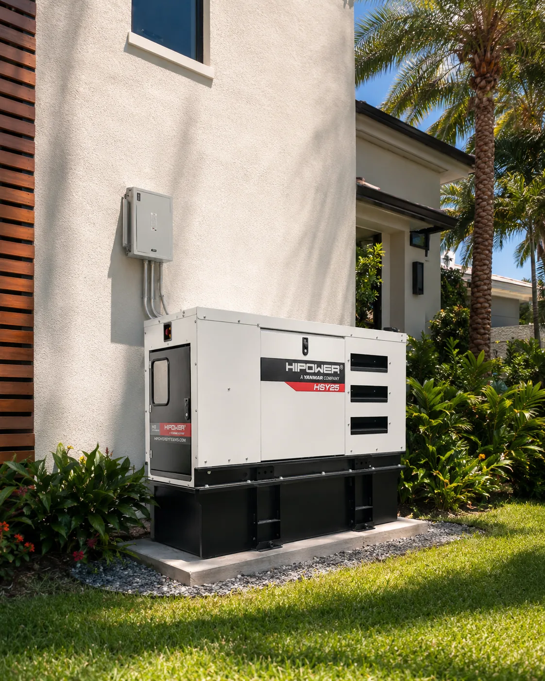 HSY-25 instalado en un lateral residencial
