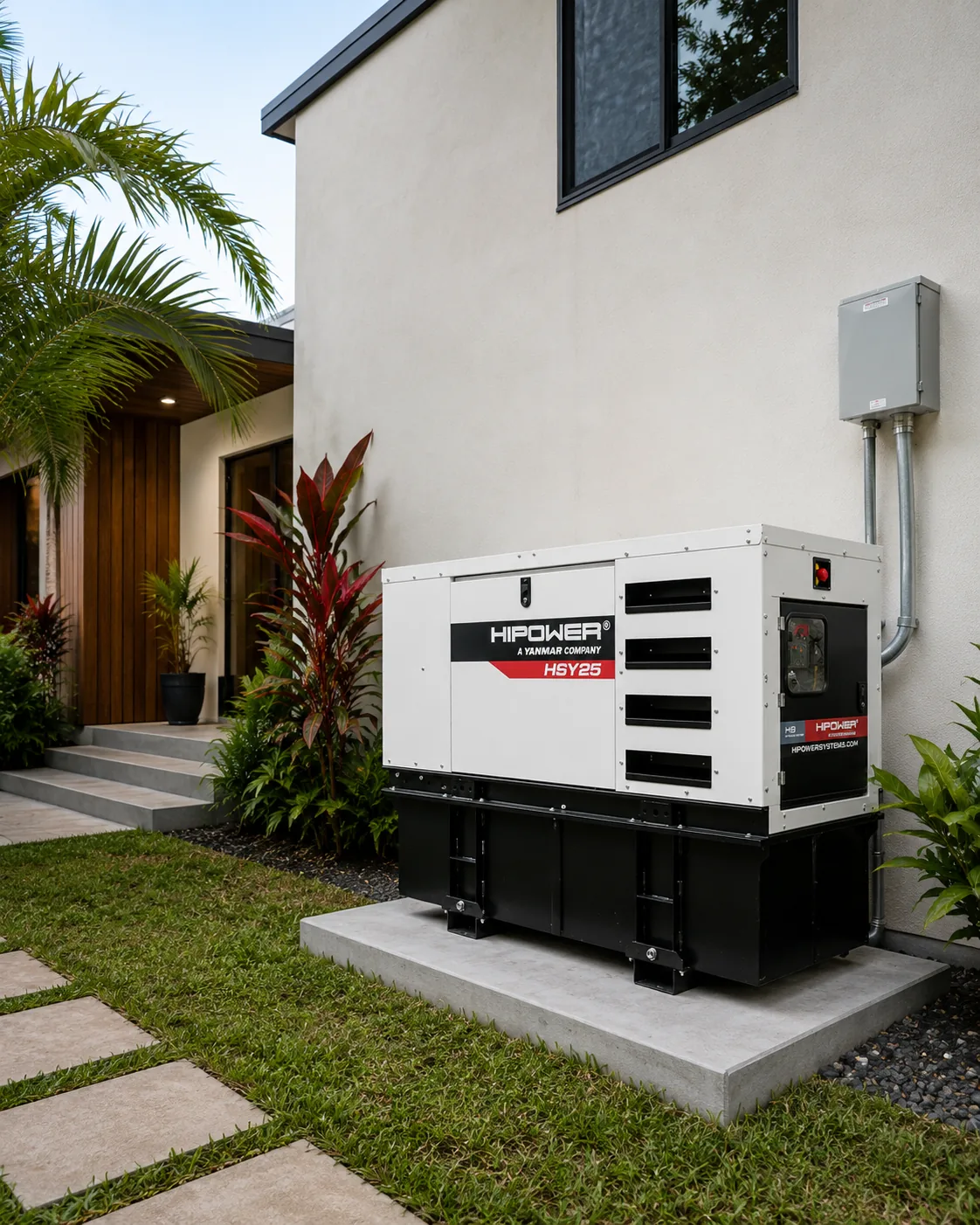 HSY-25 instalado en jardín residencial
